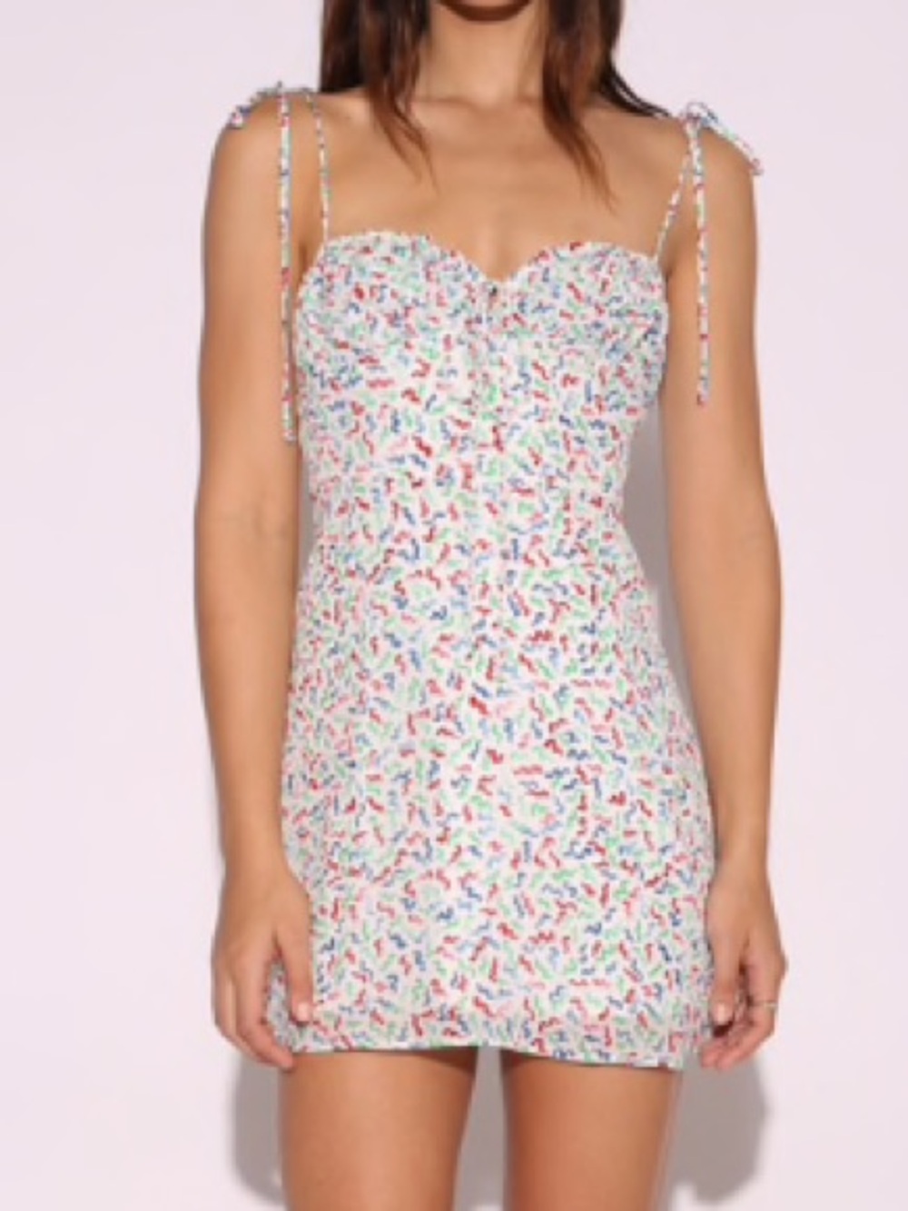 Realisation Par Silk The Devon Dress in White Squiggle Size XS